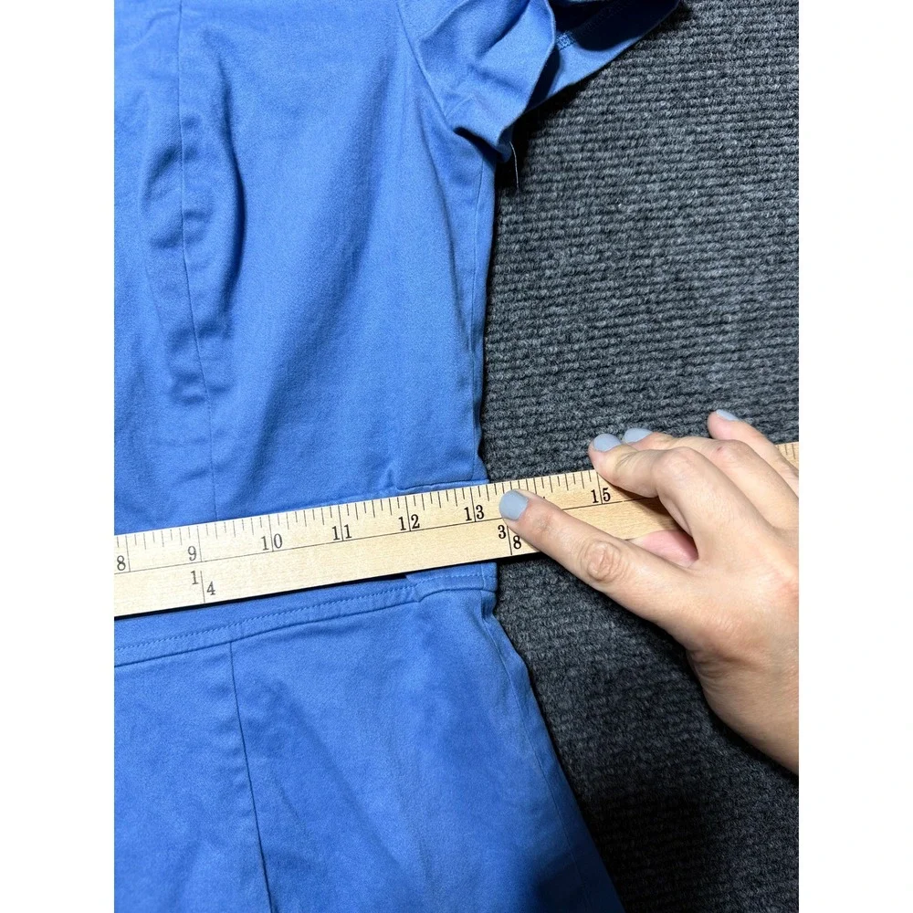 J.Crew Sheath Dress Women Size 2 Blue Excellent‎ Short Sleeve Square Neck BY040
